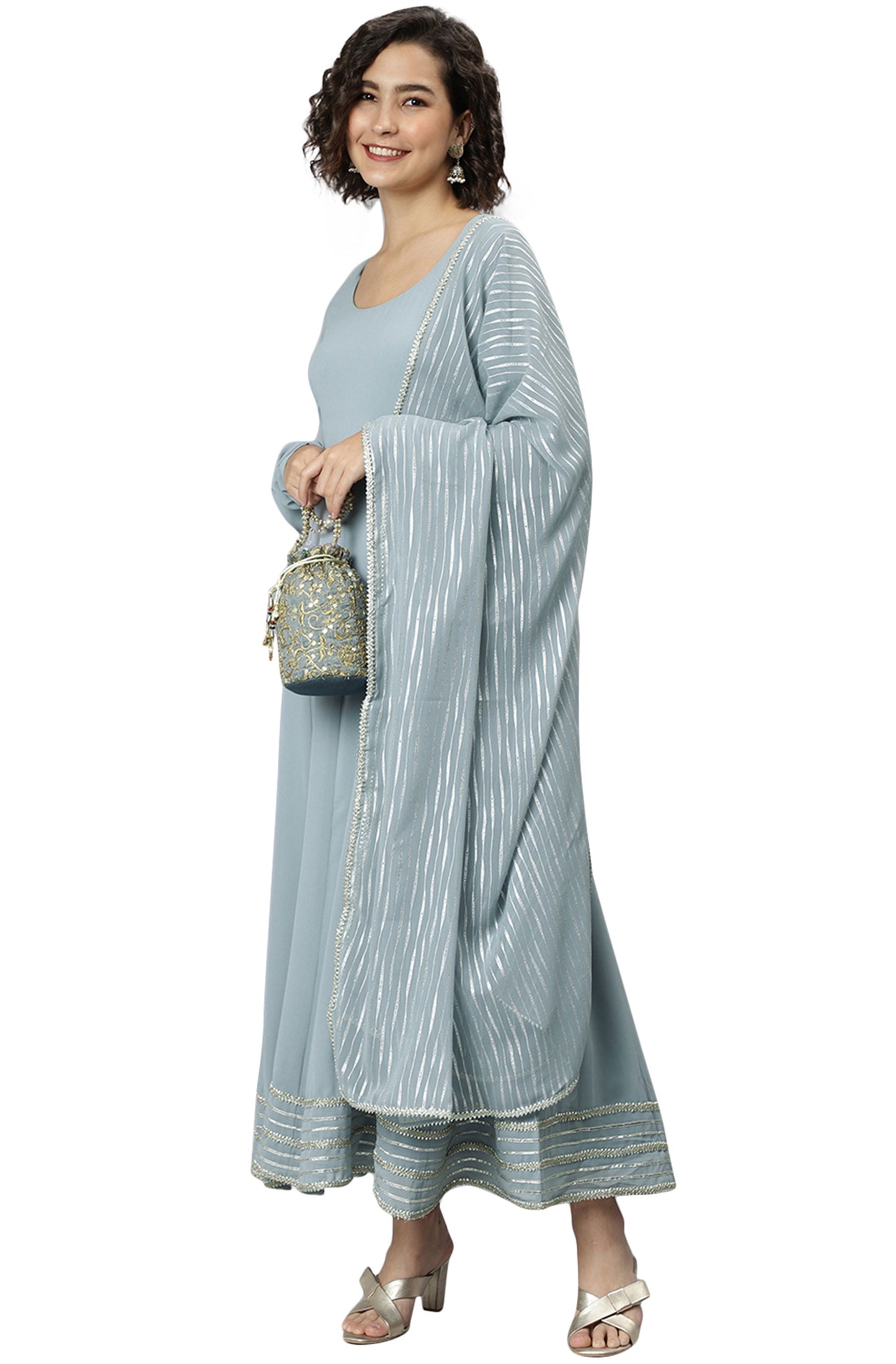 Sophisticated Slate Gray Kurta Set