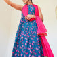 Chic Azure Blue Digital Print Ethnic