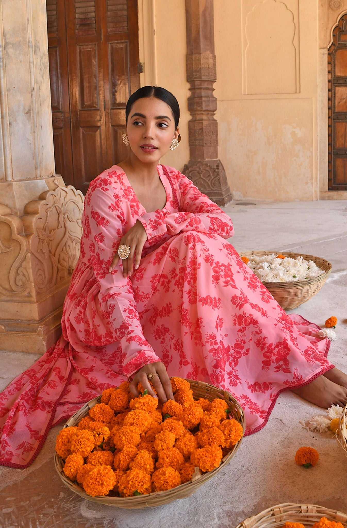 Petal Pink Georgette Bloom Attire