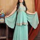 Elegance in Green: Beautifully Embroidered Light Green Sharara Suit Set for Women