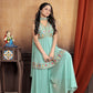 Elegance in Green: Beautifully Embroidered Light Green Sharara Suit Set for Women
