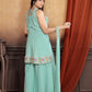 Elegance in Green: Beautifully Embroidered Light Green Sharara Suit Set for Women
