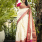 White Banaras Kota Silk - AbirabyBeena