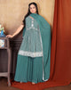 Chic in Olive: Exquisite Embroidered Sharara Suit Set for Women - AbirabyBeena