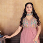 Peach Perfection: Stunning Sharara Suit Set with Intricate Embroideries for Women