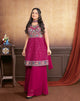 Vibrant Glamour: Hot Pink Sharara Suit Set with Exquisite Embroideries for Women - AbirabyBeena