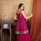 Vibrant Glamour: Hot Pink Sharara Suit Set with Exquisite Embroideries for Women