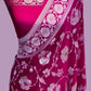 Pink Banaras Soft Georgette Jaal silk - AbirabyBeena